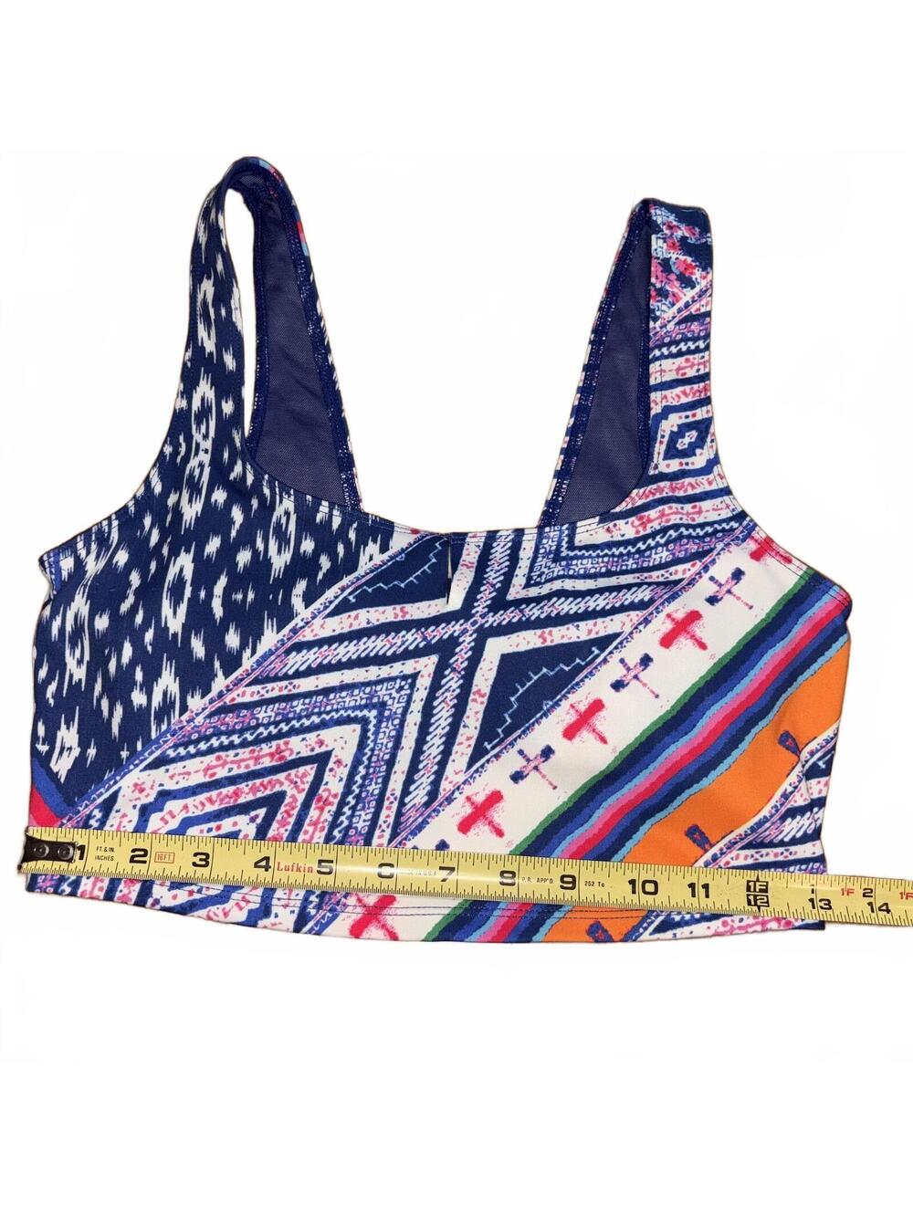 Free People Movement Size Small Blue Pink Patterned Sports Bra Top Athleisure